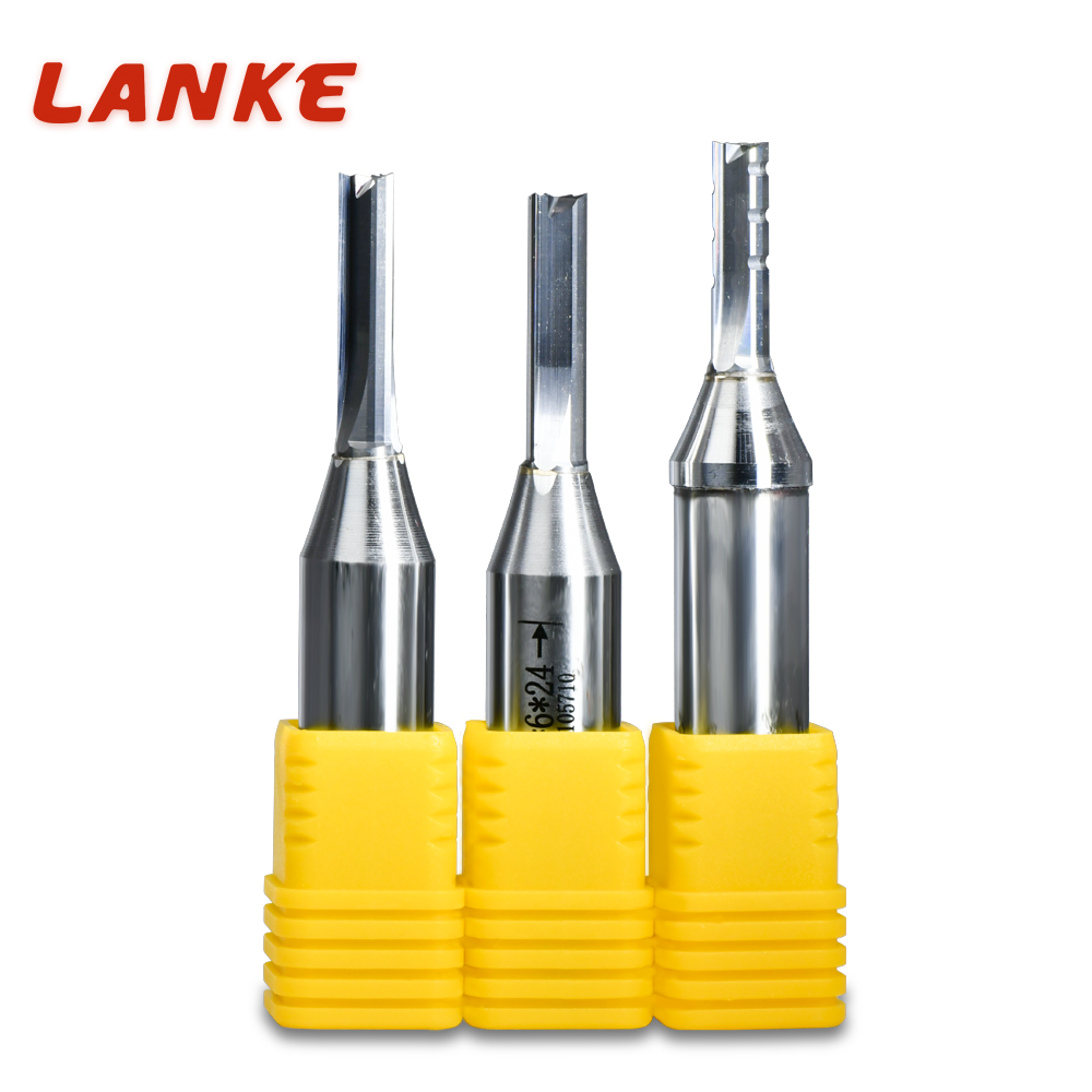 TCT 3 Flutes Straight Router Bit Three-Edge1/2 Shank Tct Straight Milling Cutter Carbide Straight End mill for Wood MDF Multilayer Particle Board