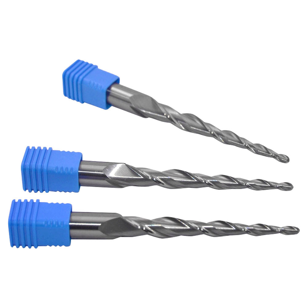 Ball Nose Tapered End Mills Solid Carbide Engraving Router Bit For Wood Taper Ball Nose Milling Cutter