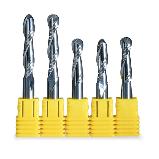 Tungsten Carbide  2 Flute Spiral Ball Nose End Mill CNC Router Bits For Wood  Milling route tools Ball Nose Milling Cutters