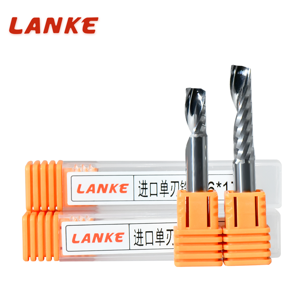 Single Flute (O Flute) Up Cut Spiral End Mill Tungsten Carbide One Blade Milling Cutter for Acrylic PVC MDF Plastic
