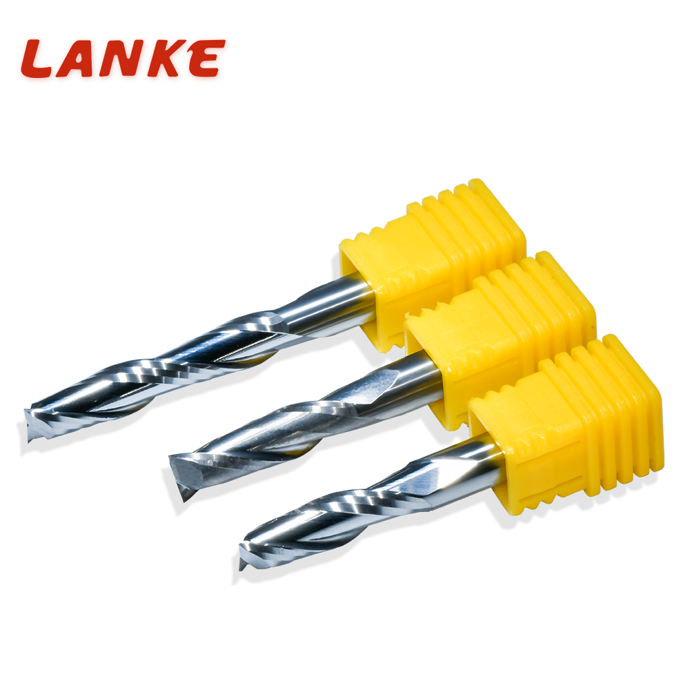 Tungsten steel Double Flute Up Cut endmill Solid Carbide Standard Spiral CNC Router Bit, 2 Flute Milling Cutter for CNC Router machine
