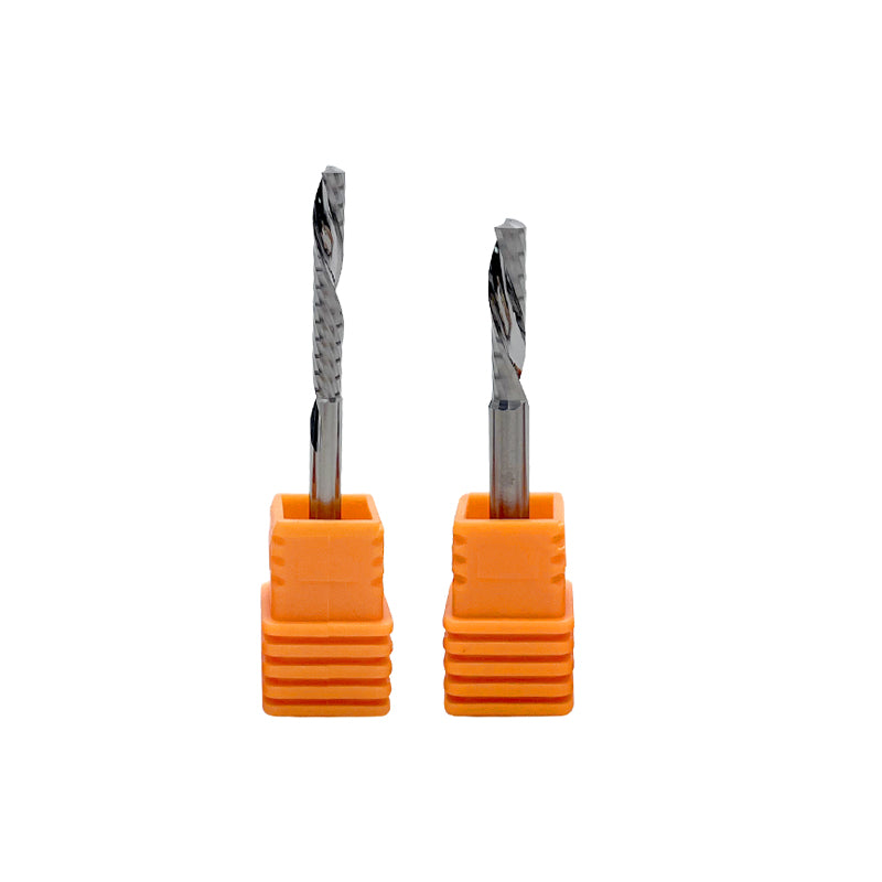 Down-cut single edge Spiral milling cutter down cut one Flute endmill CNC tools carbide Left-hand milling cutter For PVC