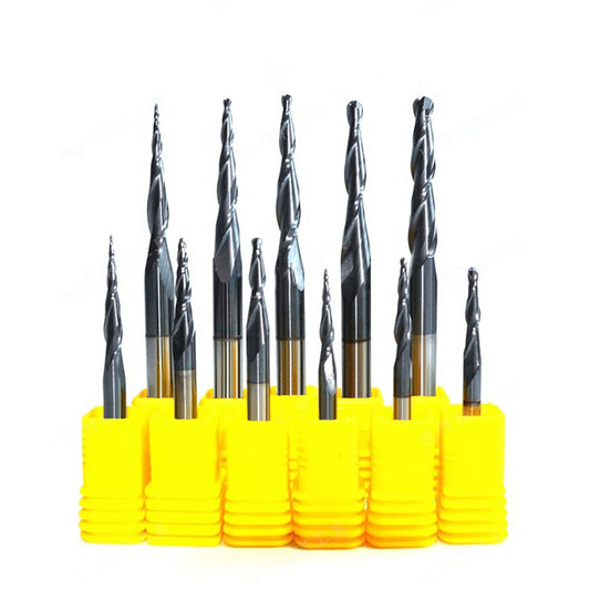 Ball Nose Tapered End Mills Solid Carbide Engraving Router Bit For Wood Taper Ball Nose Milling Cutter